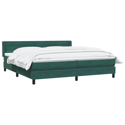 Boxspring met matras fluweel donkergroen 200x220 cm