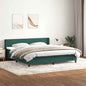 Boxspring met matras fluweel donkergroen 200x220 cm