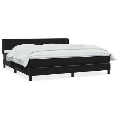 Boxspring met matras fluweel zwart 180x220 cm