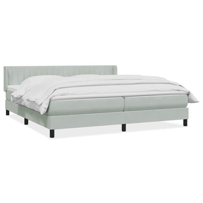 Boxspring met matras fluweel lichtgrijs 200x220 cm