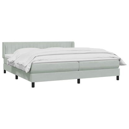Boxspring met matras fluweel lichtgrijs 200x220 cm