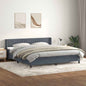 Boxspring met matras fluweel donkergrijs 200x220 cm