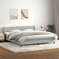 Boxspring met matras fluweel lichtgrijs 180x220 cm
