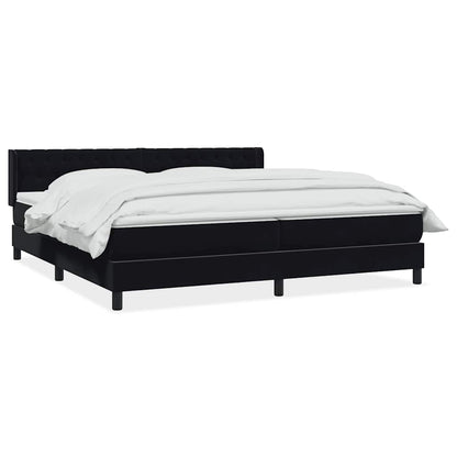 Boxspring met matras fluweel zwart 180x220 cm