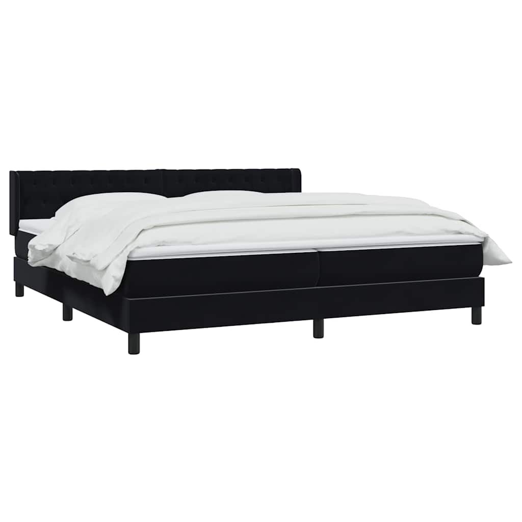 Boxspring met matras fluweel zwart 180x220 cm