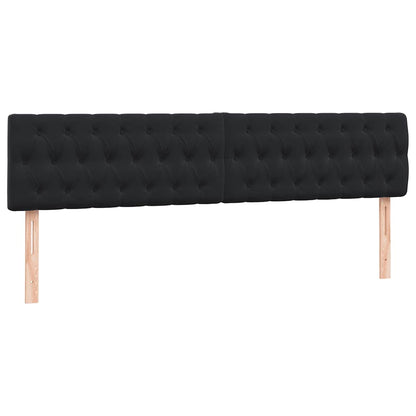 Boxspring met matras fluweel zwart 180x220 cm
