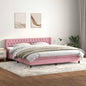 Boxspring met matras fluweel roze 180x220 cm