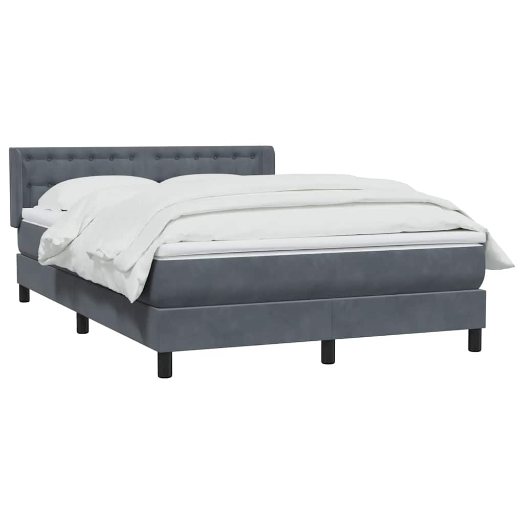 Boxspring met matras fluweel donkergrijs 160x210 cm