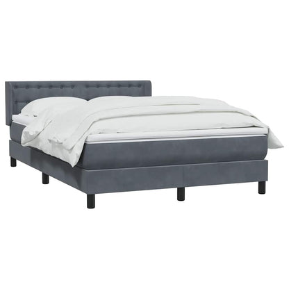 Boxspring met matras fluweel donkergrijs 160x210 cm