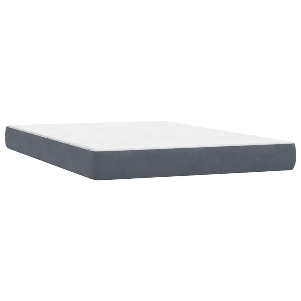 Boxspring met matras fluweel donkergrijs 160x210 cm