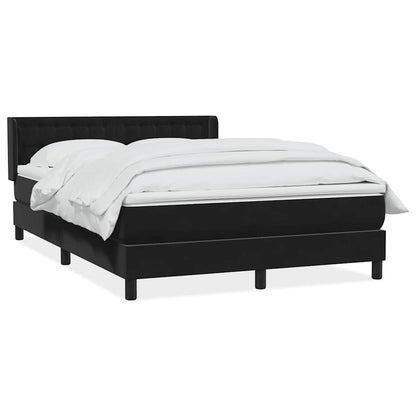 Boxspring met matras fluweel zwart 160x210 cm