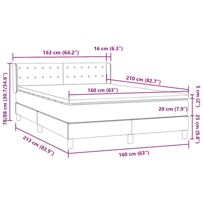 Boxspring met matras fluweel zwart 160x210 cm