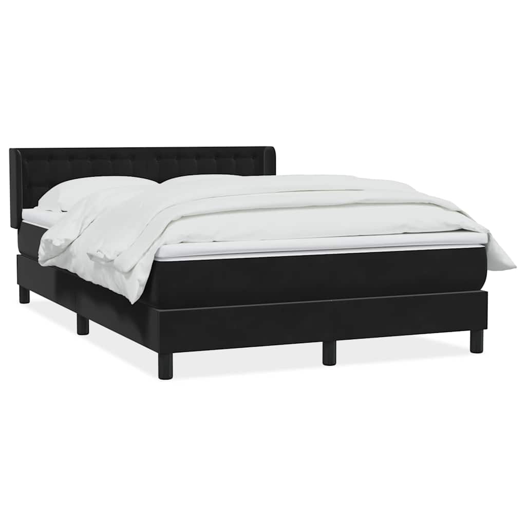 Boxspring met matras fluweel zwart 160x220 cm