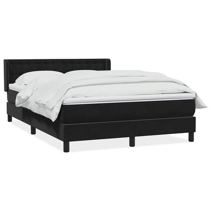 Boxspring met matras fluweel zwart 160x220 cm