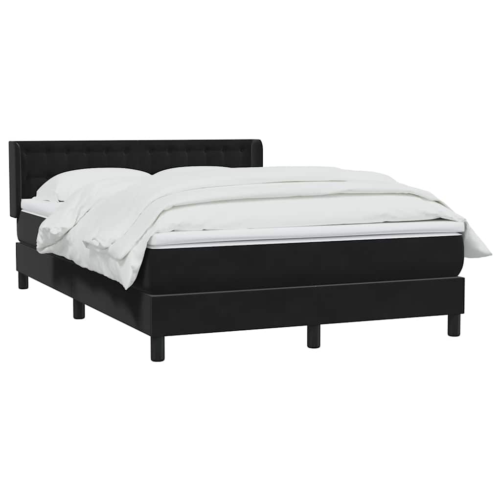 Boxspring met matras fluweel zwart 160x220 cm