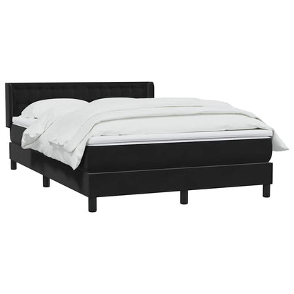 Boxspring met matras fluweel zwart 160x220 cm
