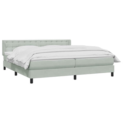 Boxspring met matras fluweel lichtgrijs 180x220 cm