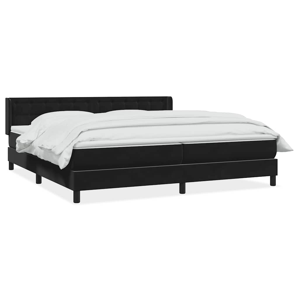 Boxspring met matras fluweel zwart 180x220 cm