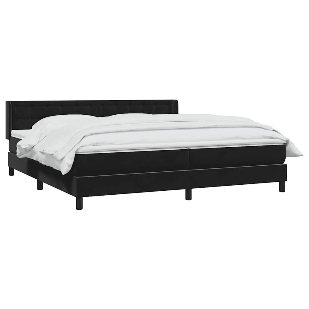 Boxspring met matras fluweel zwart 180x220 cm