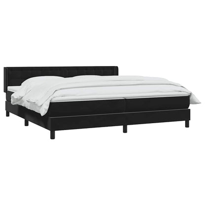 Boxspring met matras fluweel zwart 180x220 cm