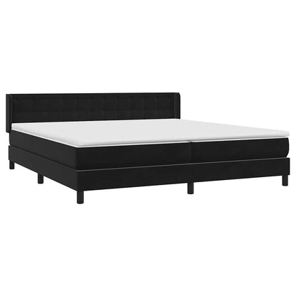 Boxspring met matras fluweel zwart 180x220 cm