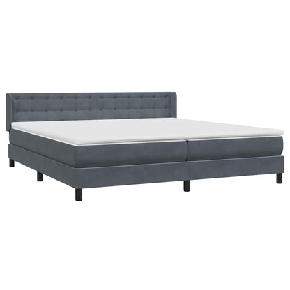 Boxspring met matras fluweel donkergrijs 200x220 cm