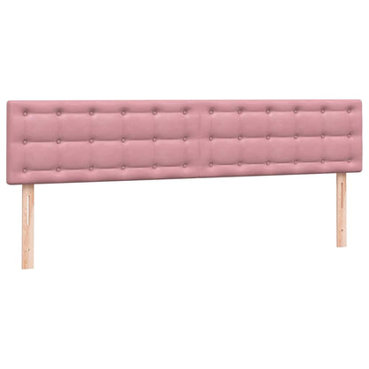 Boxspring met matras fluweel roze 200x220 cm
