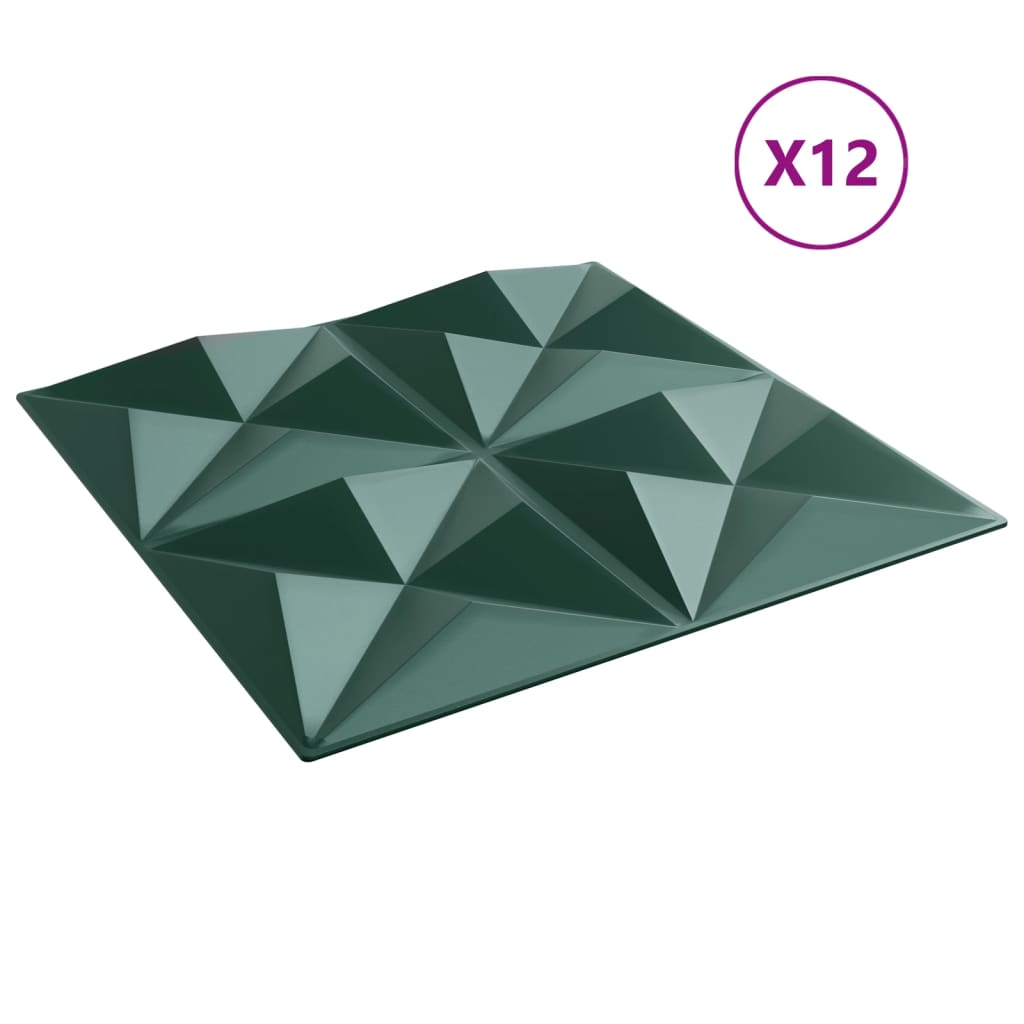 Wandpanelen Origami 3 M² 50X50 Cm Xps Groen 12 Origami grijs