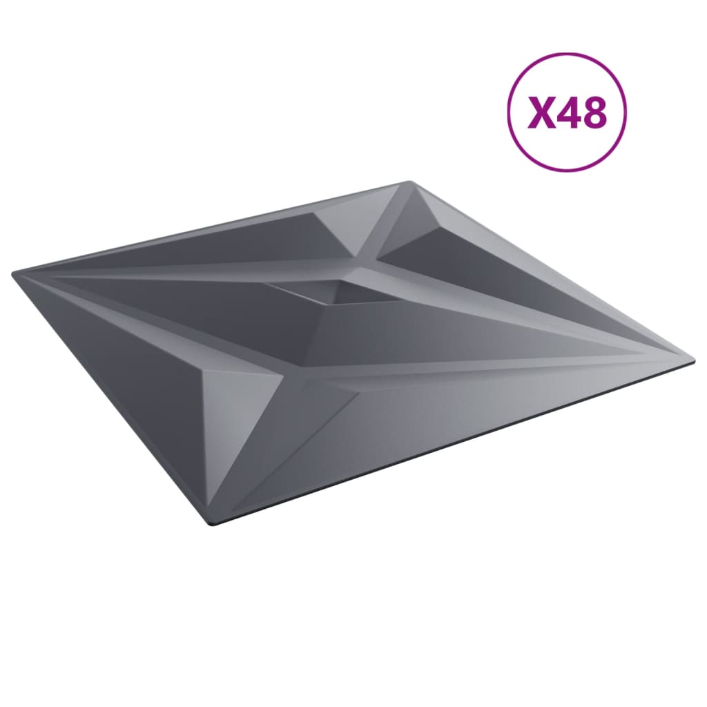 Wandpanelen Ster 12 M² 50X50 Cm Xps Grijs 48 Grijze sterren