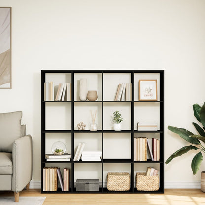 Boekenkast 137,5x29x137,5 cm bewerkt hout zwart