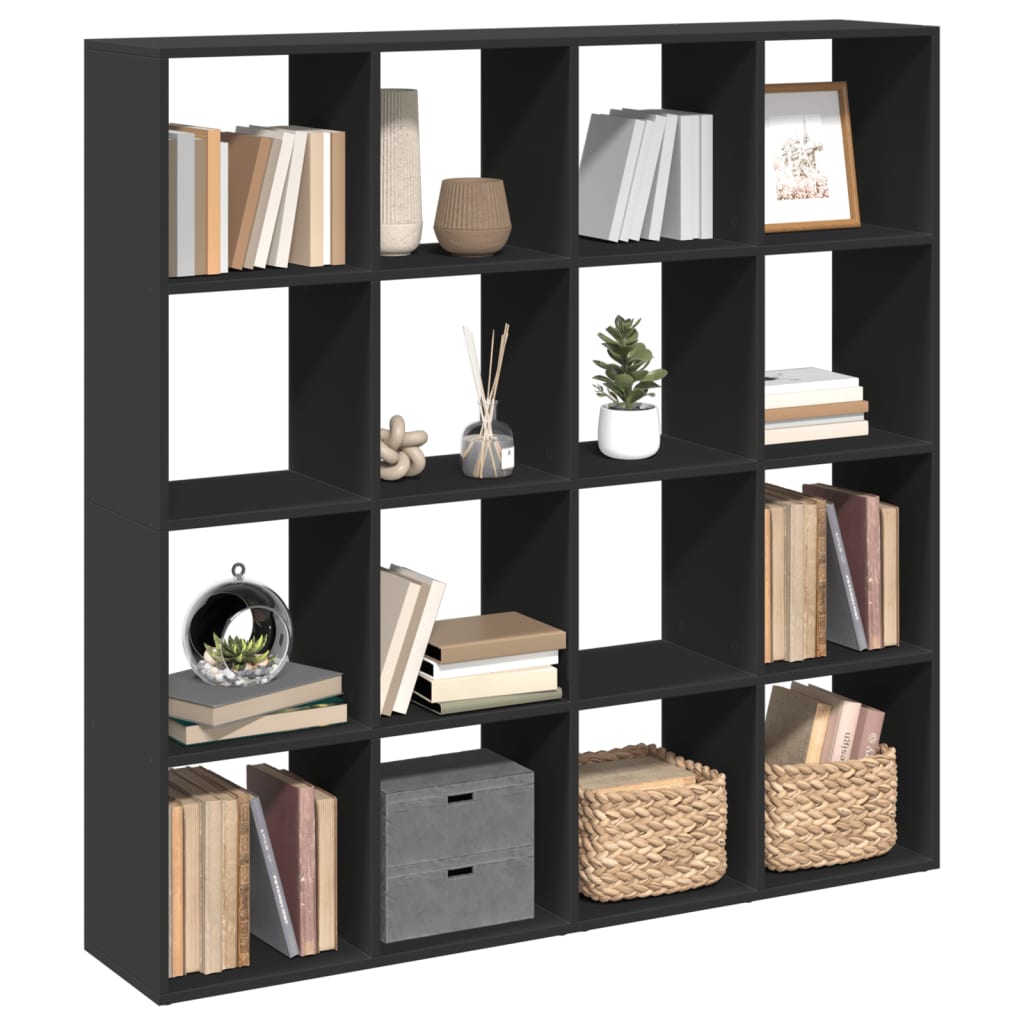 Boekenkast 137,5x29x137,5 cm bewerkt hout zwart