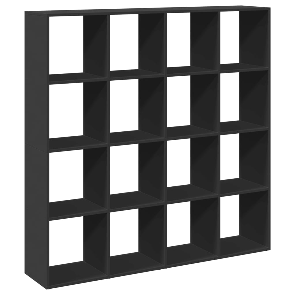 Boekenkast 137,5x29x137,5 cm bewerkt hout zwart