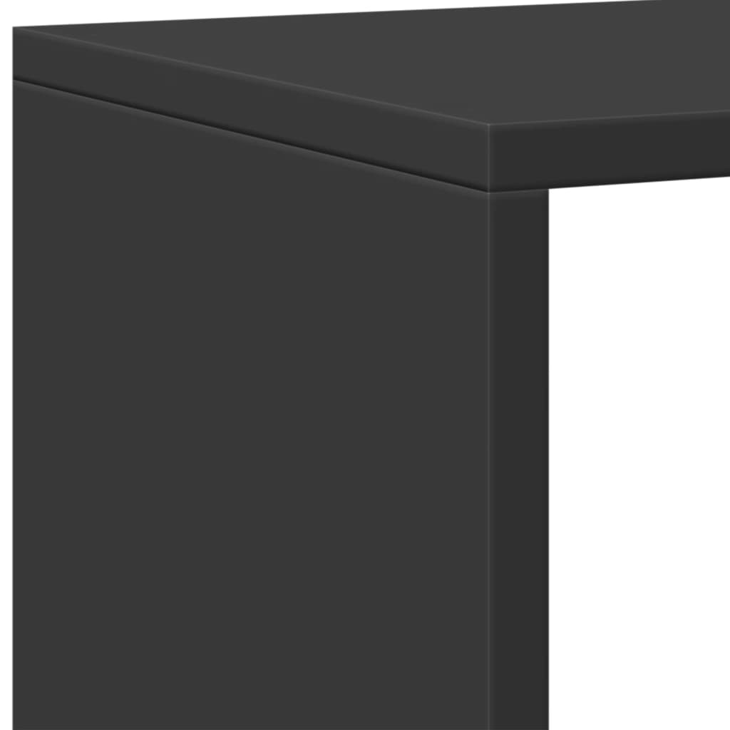 Boekenkast 137,5x29x137,5 cm bewerkt hout zwart