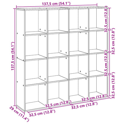 Boekenkast 137,5x29x137,5 cm bewerkt hout zwart
