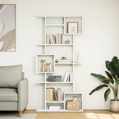 Boekenkast 92x29x188 cm bewerkt hout wit