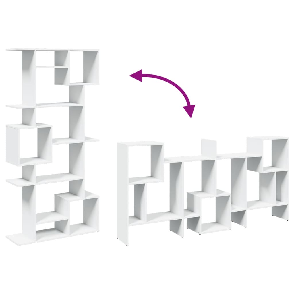 Boekenkast 92x29x188 cm bewerkt hout wit