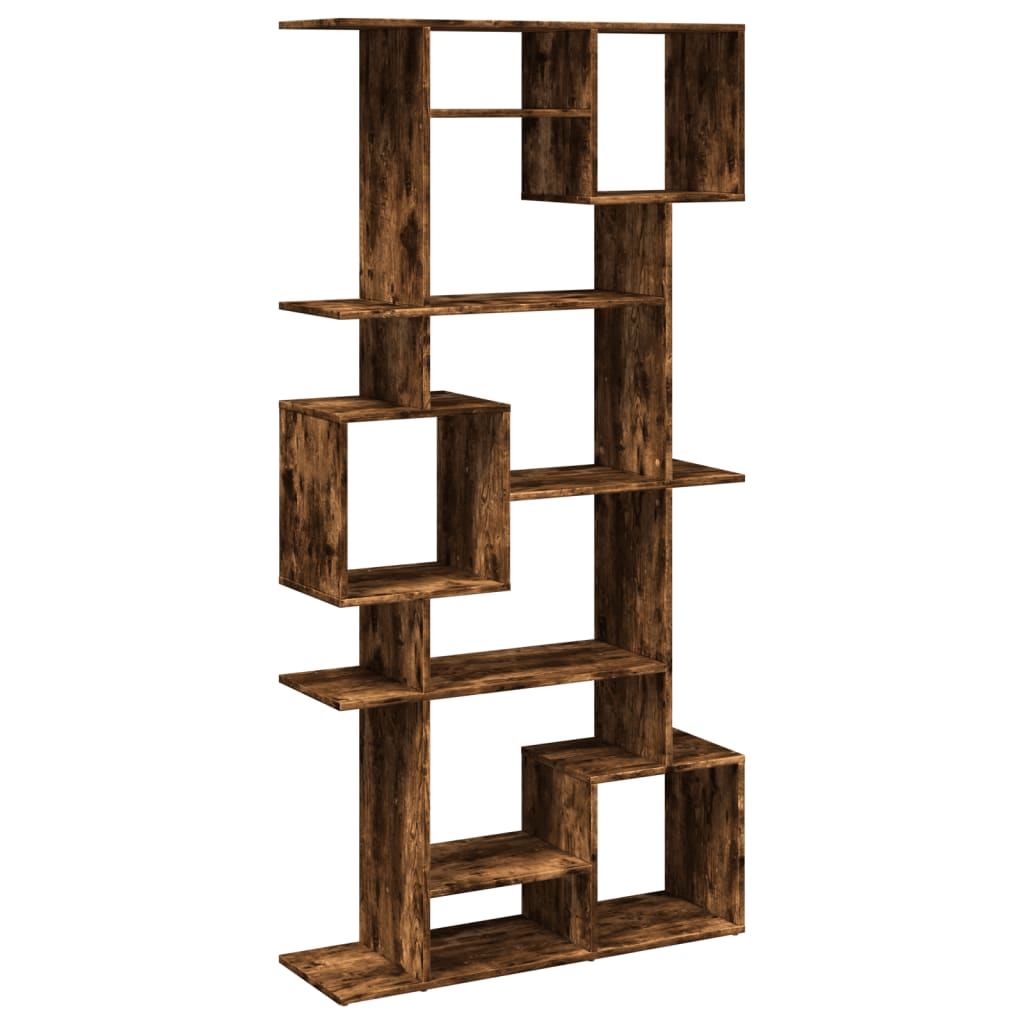Boekenkast 92x29x188 cm bewerkt hout gerookt eikenkleurig