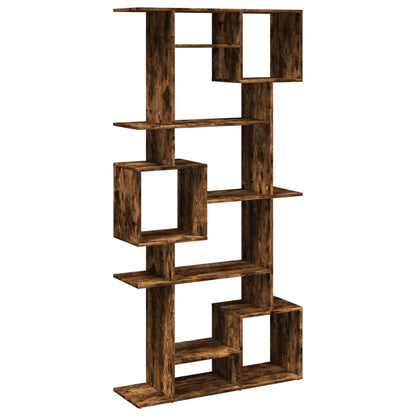 Boekenkast 92x29x188 cm bewerkt hout gerookt eikenkleurig