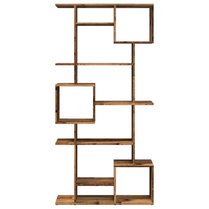 Boekenkast 92x29x188 cm bewerkt hout gerookt eikenkleurig