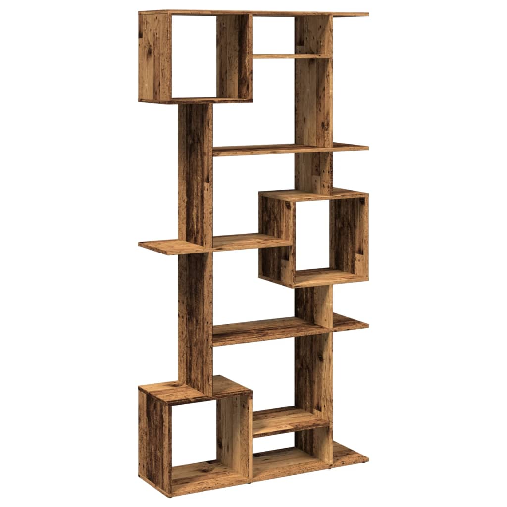 Boekenkast 92x29x188 cm bewerkt hout gerookt eikenkleurig