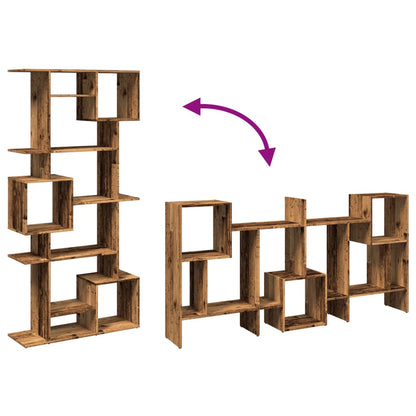 Boekenkast 92x29x188 cm bewerkt hout gerookt eikenkleurig