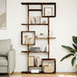 Boekenkast 92x29x188 cm bewerkt hout gerookt eikenkleurig