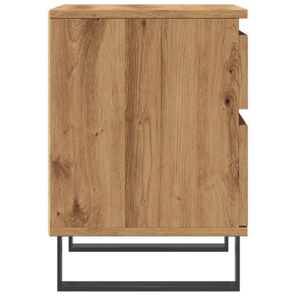 Nachtkastje 40x35x50 cm bewerkt hout artisanaal eikenkleur