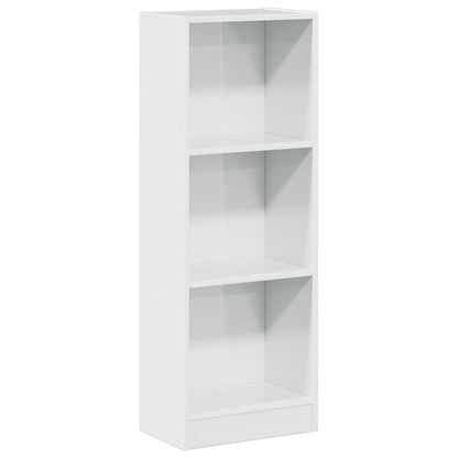 Boekenkast 40x24x109 cm bewerkt hout hoogglans wit