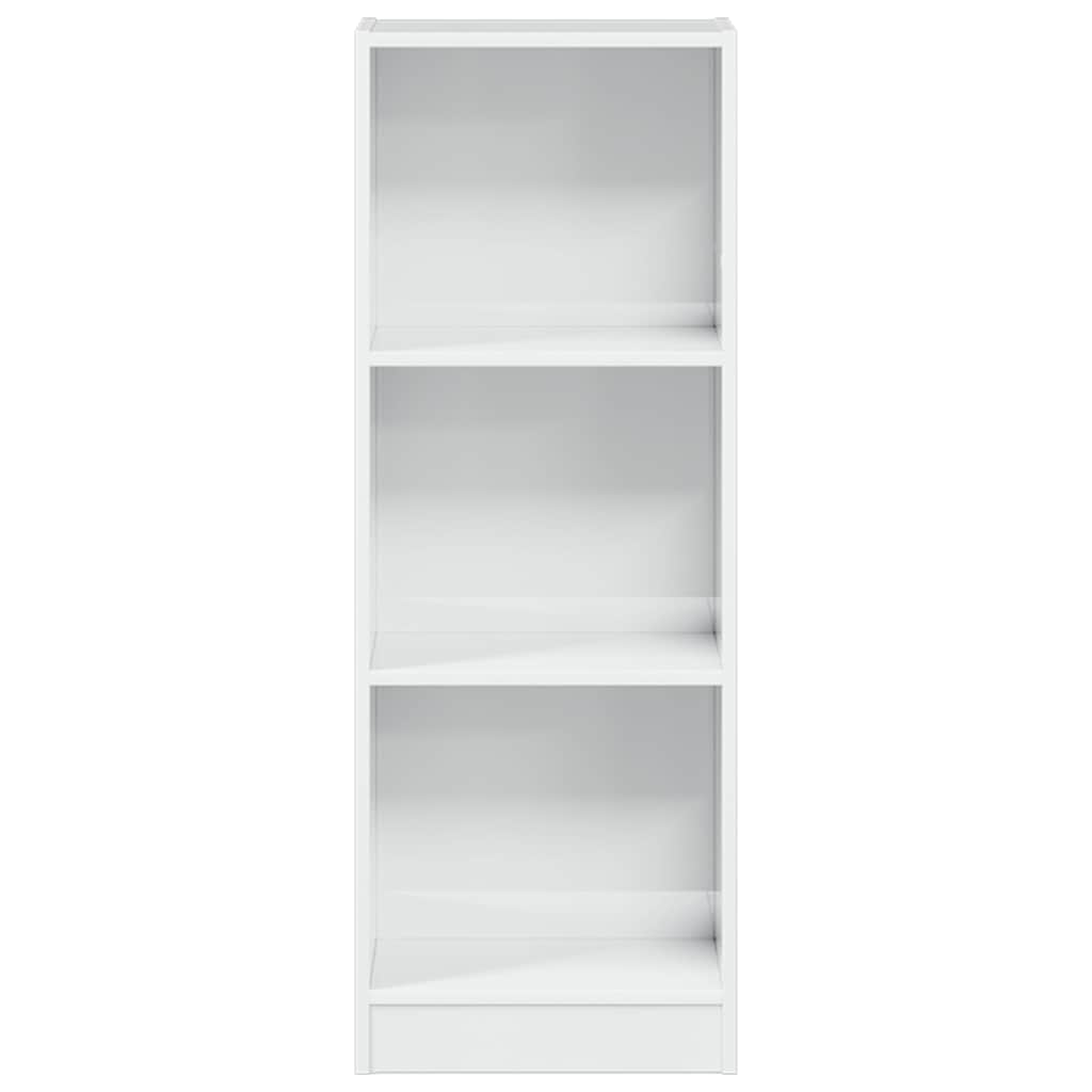 Boekenkast 40x24x109 cm bewerkt hout hoogglans wit