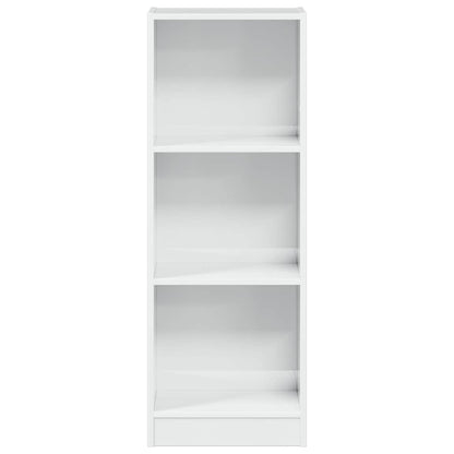 Boekenkast 40x24x109 cm bewerkt hout hoogglans wit