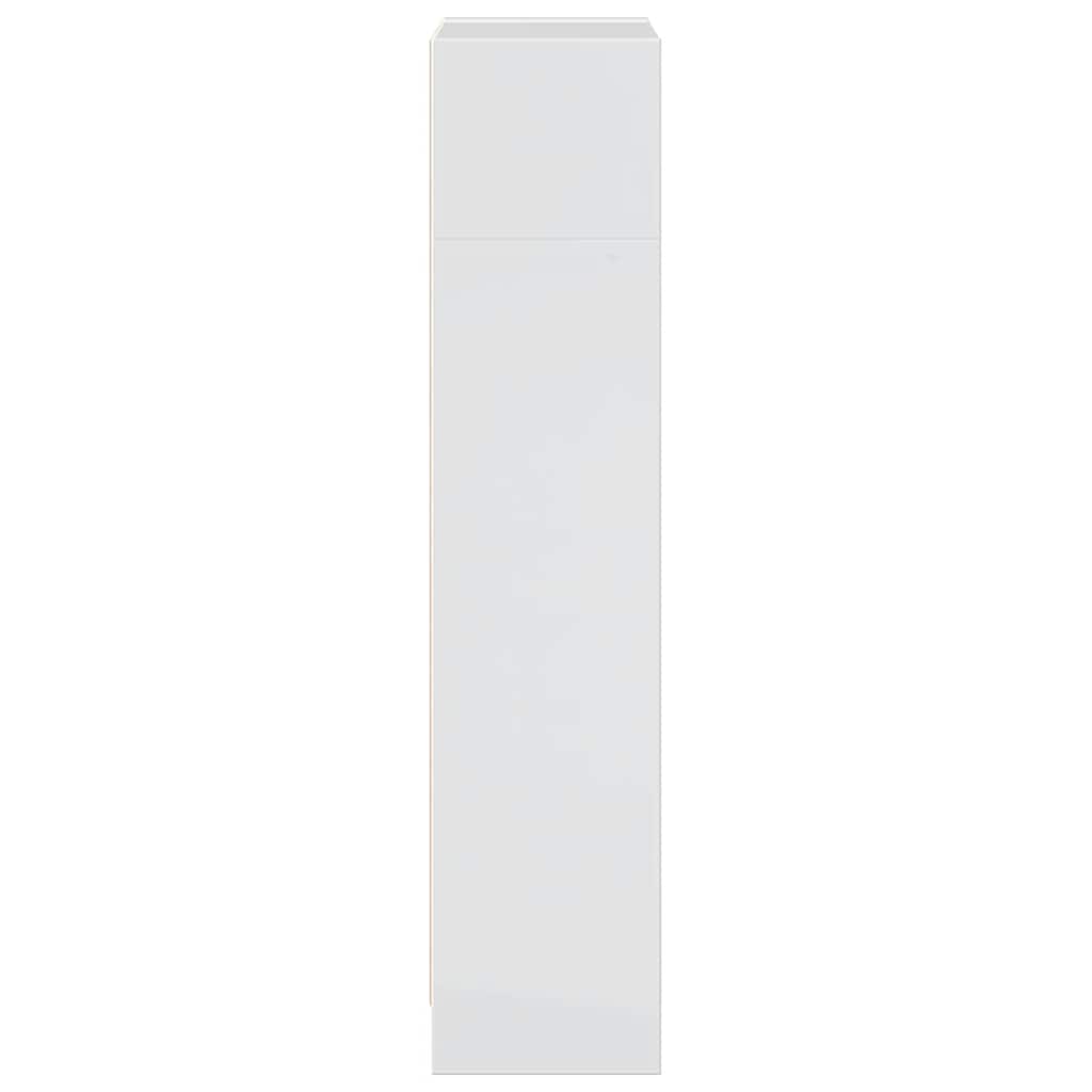 Boekenkast 40x24x109 cm bewerkt hout hoogglans wit