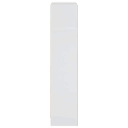 Boekenkast 40x24x109 cm bewerkt hout hoogglans wit