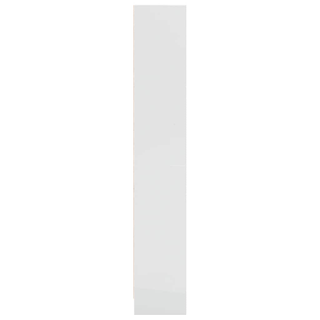 Boekenkast 60x24x143 cm bewerkt hout hoogglans wit