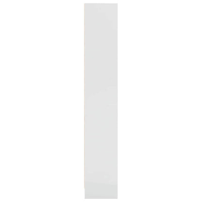 Boekenkast 60x24x143 cm bewerkt hout hoogglans wit